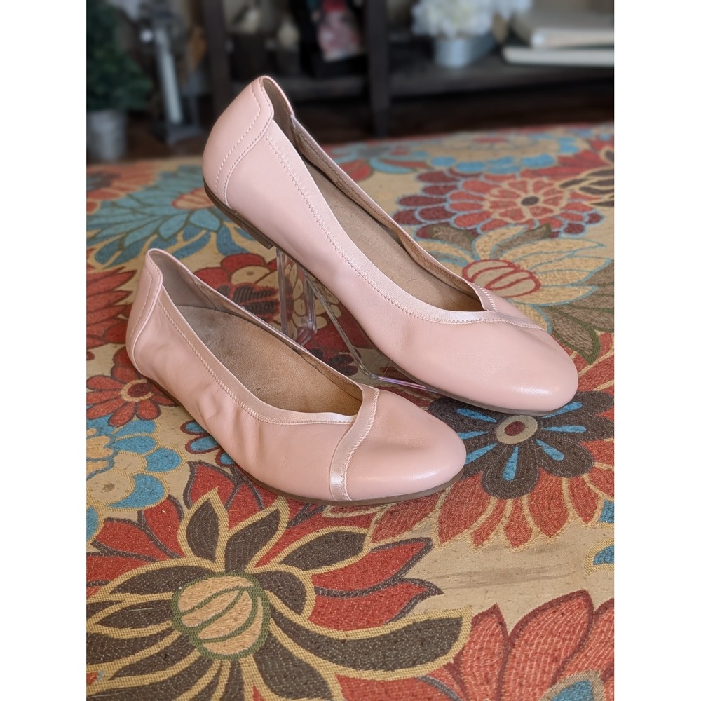 Vionic Caroll Women's Size 11 Pale Pink Leather Ballet Flats Arch Support Shoes